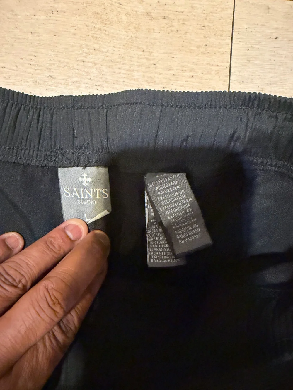 Saint Studio’s Men's Black Drawstring Cargo Joggers Sz. Large